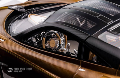 FuelMe Pagani Huayra Dinastia Brown Carbon Gold Wheels 1/18 Resin Model Limited 50