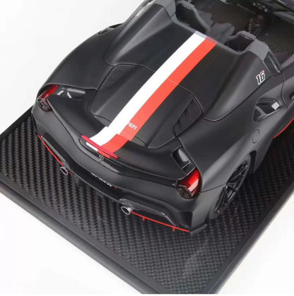 BBR 1/12 Ferrari 488 Pista Spider Resin Model Matte Black Racing Livery
