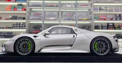 HH Model 1/8 Porsche 918 Spyder Silver Resin Model