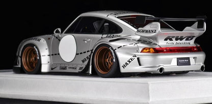FuelMe Porsche 911 RWB 993 Silver Pig Edition 1/18 Resin Model