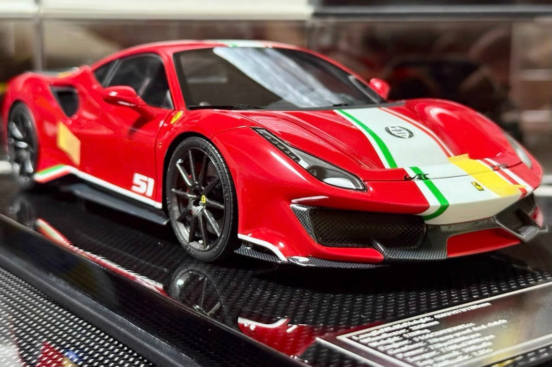 DM PRO 1/18 Ferrari 488 Pista Piloti Fully Open Resin Carbon Base No.51