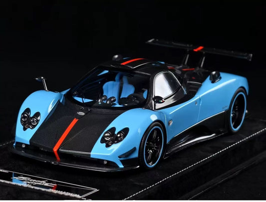 HH Model 1/18 Pagani Zonda Cinque Baby Blue Carbon Resin Model