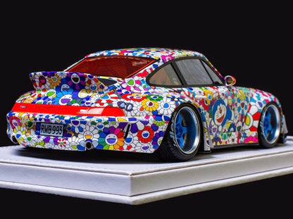 VIP 1/18 Porsche RWB993 Sunflower Resin Model Car with Display Case