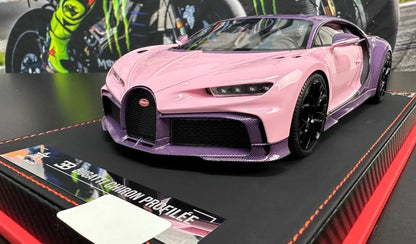 BBA Model 1/18 Bugatti Chiron Profilee Pink Carbon Resin Model Limited Edition