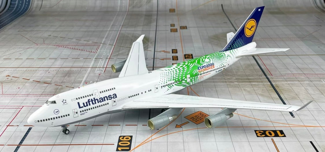 Herpa Premium 1:200 Boeing 747-400 Lufthansa Expo 2000 D-ABVK Model