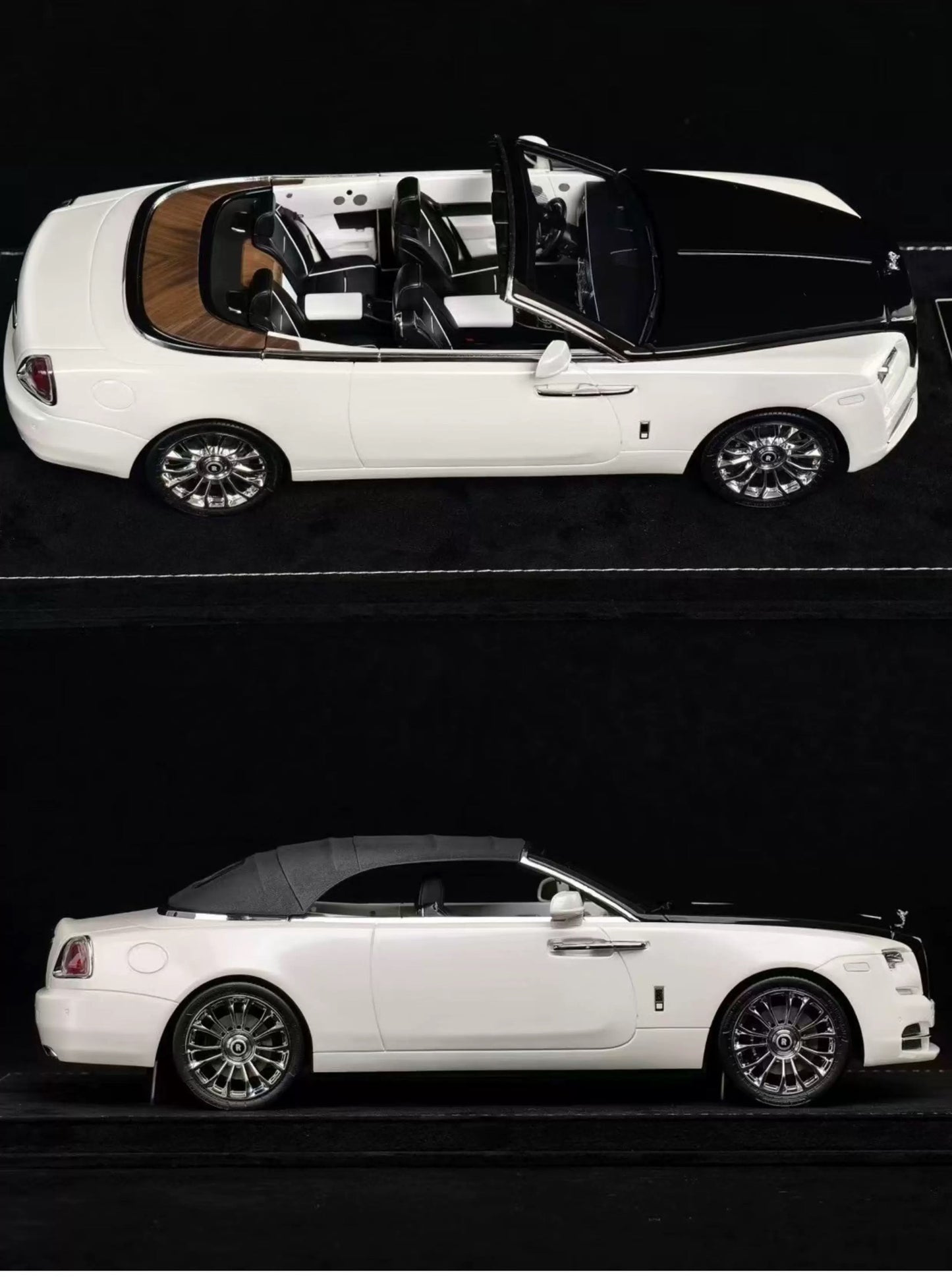 HH 1/18 Rolls-Royce Dawn White & Black Two-Tone Resin Model