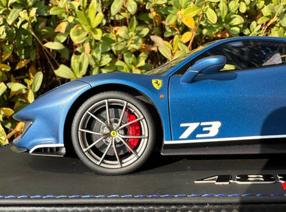 BBR 1/18 Ferrari 488 Pista Matte Blue Tricolore Limited Edition