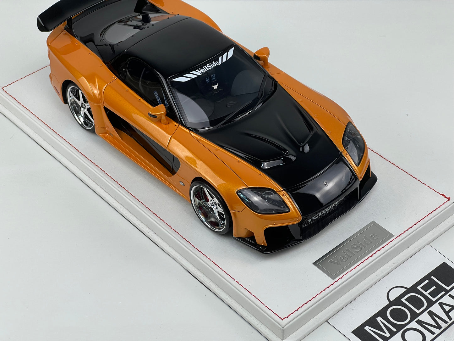 ONE MODEL 1:18 Mazda RX-7 (FD3S) VeilSide Fortune — Orange/Black Resin Model