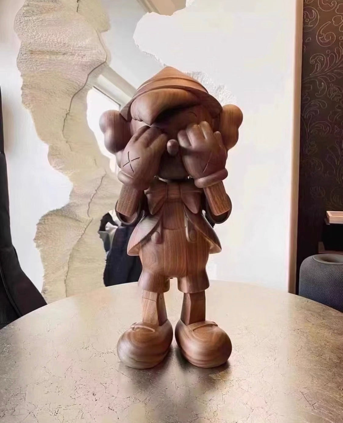 KAWS Pinocchio Wooden Figure Limited Edition Art Toy