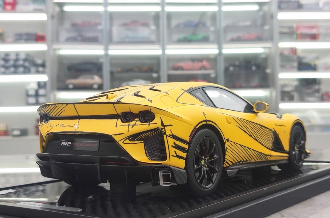 BBR 1/18 Ferrari 812 Competizione Yellow P18207ARTCH