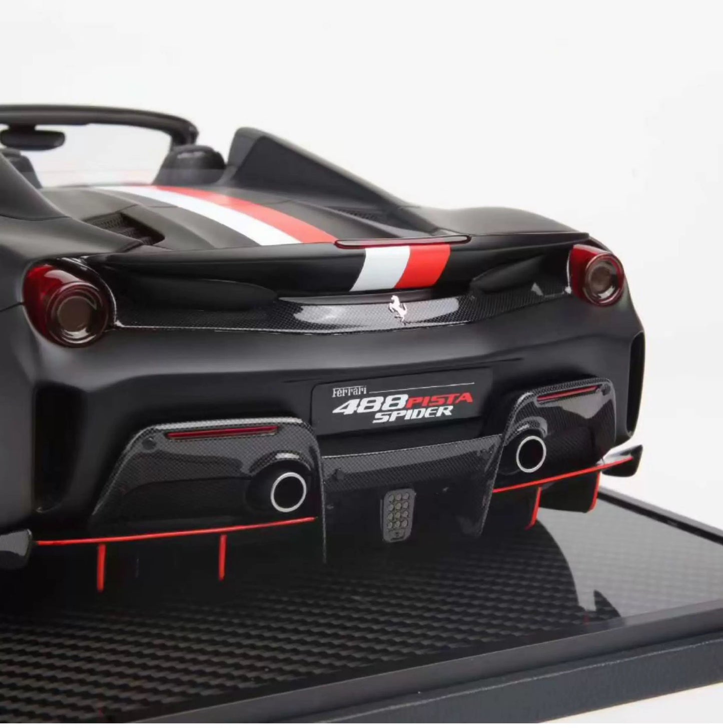 BBR 1/12 Ferrari 488 Pista Spider Resin Model Matte Black Racing Livery