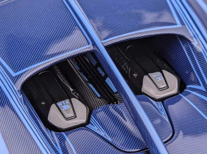 HH 1/18 Bugatti Chiron Super Sport Blue Carbon Fiber Finish Resin Model – Limited Edition Collectible