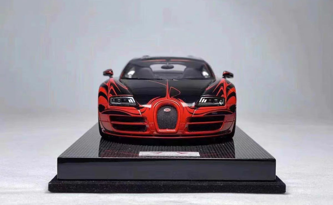 HH 1/18 Bugatti Veyron Resin Model Ceramic Red & Black