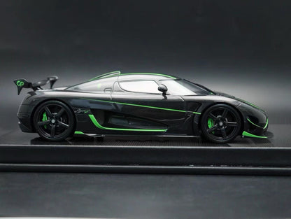VMB 1/18 Koenigsegg Agera R+ Full Carbon Green Stripe Resin Model