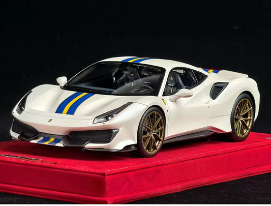 MR 1/18 Ferrari 488 Pista Pearl White Limited Resin Model
