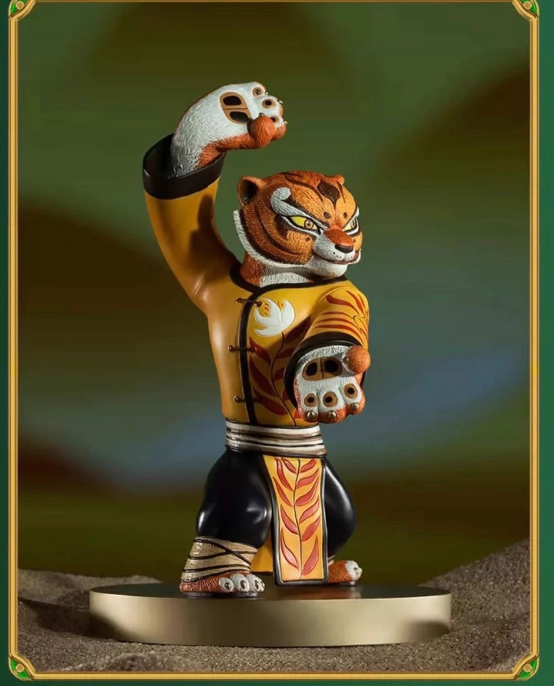Tongshifu Kung Fu Panda Fierce Tiger Brass Statue Hand-Painted Limited Edition