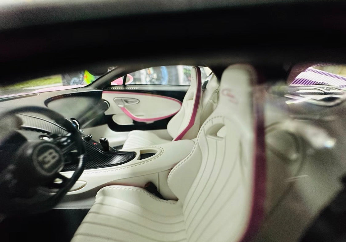 BBA Model 1/18 Bugatti Chiron Profilee Pink Carbon Resin Model Limited Edition
