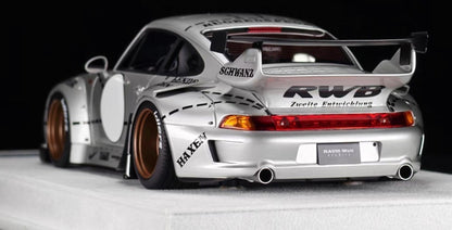 FuelMe Porsche 911 RWB 993 Silver Pig Edition 1/18 Resin Model