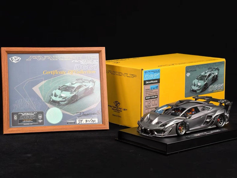 Dreampower 1/18 Lamborghini Huracán Awakenup D661 Grey | Resin Model
