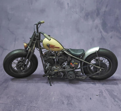 1/6 Custom Harley Bobber Motorcycle Resin Kit | 288 Metal Chain Links | Hand-assembled