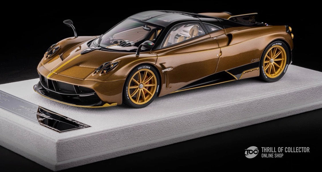 FuelMe Pagani Huayra Dinastia Brown Carbon Gold Wheels 1/18 Resin Model Limited 50