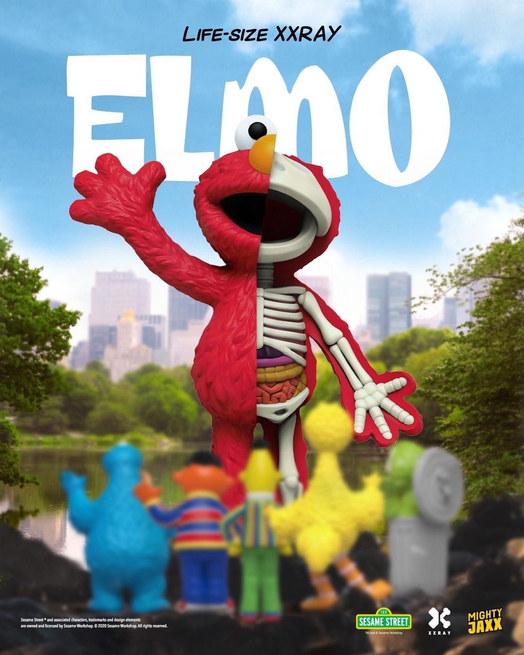 Mighty Jaxx Life-Size ELMO XXRAY Dissected Statue 4FT Limited Edition