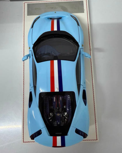 DM Model 1/18 Ferrari 488 Pista Fully Open Resin Light Blue No.03