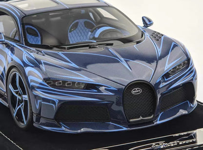 HH 1/18 Bugatti Chiron Super Sport Blue Carbon Fiber Finish Resin Model – Limited Edition Collectible