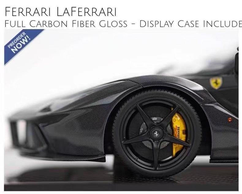 BBR 1/12 Ferrari LaFerrari Full Carbon Gloss Resin Model BBR1222FC-25