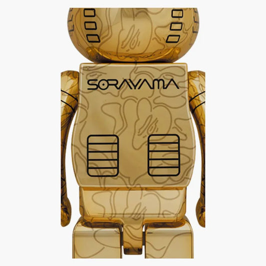 Bearbrick 1000% Sorayama × BAPE Camo Shark Gold Edition | Chrome Finish Collectible | Air Shipping from China