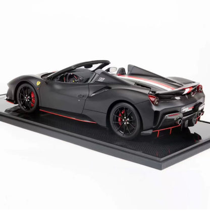 BBR 1/12 Ferrari 488 Pista Spider Resin Model Matte Black Racing Livery