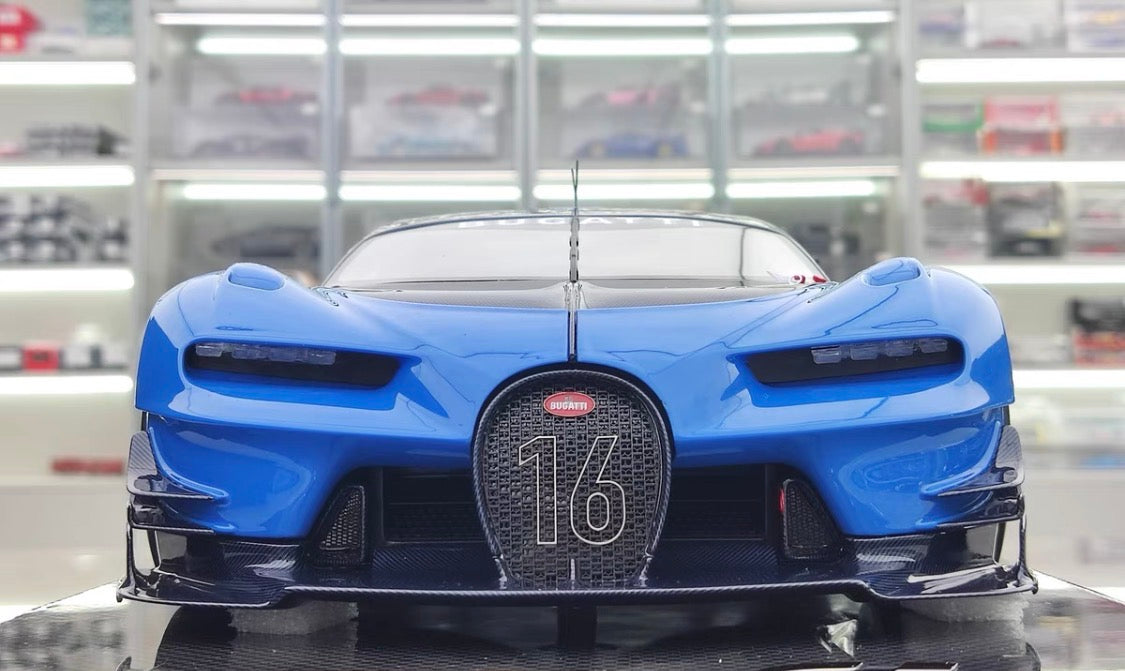 RUNNER 1/12 Bugatti Vision Gran Turismo Blue Resin Display Model