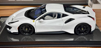 DM PRO 1/18 Ferrari 488 Pista Fully Open Resin White Model