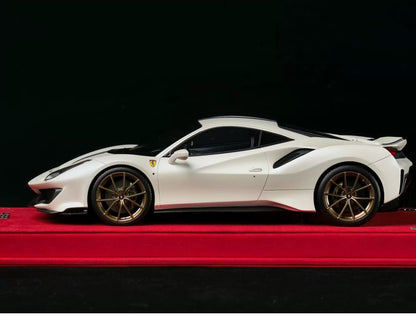MR 1/18 Ferrari 488 Pista Pearl White Limited Resin Model
