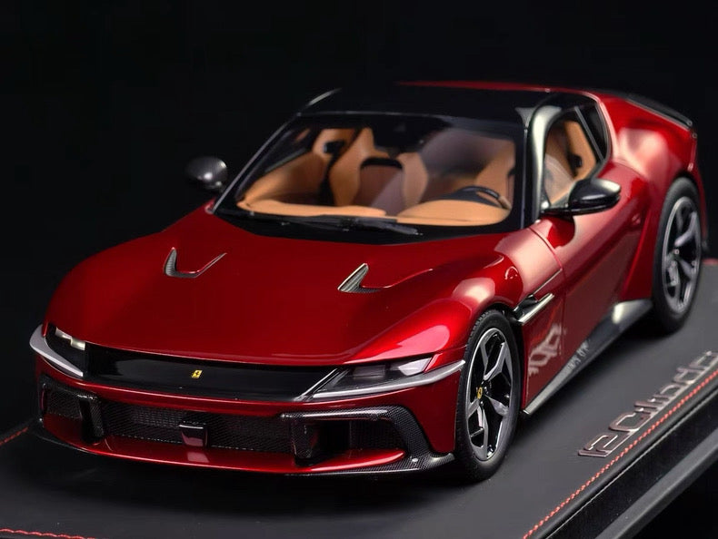 BBR 1/18 Ferrari 12 Cilindri Resin Model – Volcano Red (Glass Roof)