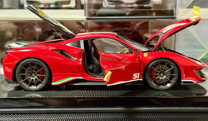 DM PRO 1/18 Ferrari 488 Pista Piloti Fully Open Resin Carbon Base No.51