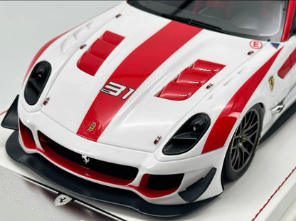 DG Model 1/18 Ferrari 599 XX EVO #31 White Red Racing Resin Model