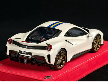 MR 1/18 Ferrari 488 Pista Pearl White Limited Resin Model