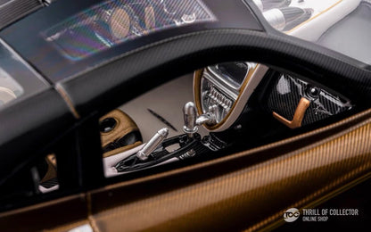 FuelMe Pagani Huayra Dinastia Brown Carbon Gold Wheels 1/18 Resin Model Limited 50