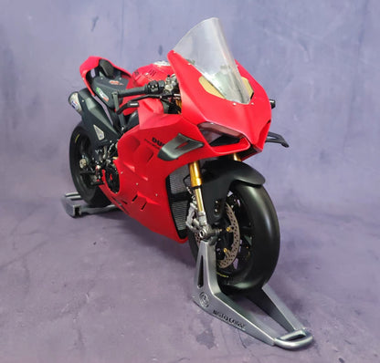 1/6 Ducati V4 Matte Red Motorcycle Resin Model | Over 310 Parts | 288-Link Metal Chain | Pre-order Available
