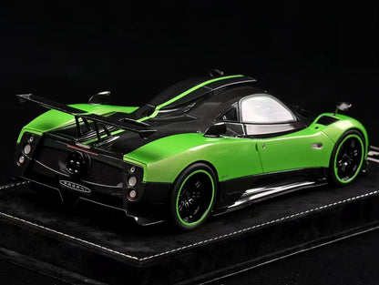 HH Model 1/18 Pagani Zonda Cinque Resin Model Green Carbon