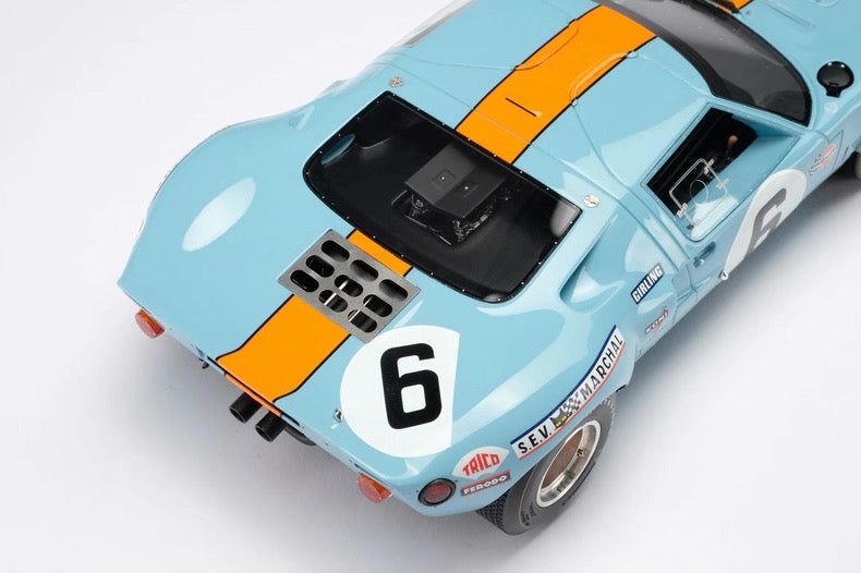 Amalgam 1/18 Ford GT40 1969 Le Mans Winner No.6 Gulf Livery Resin Model