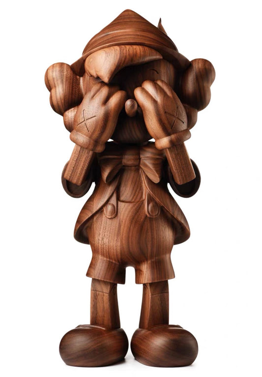 KAWS Pinocchio Wooden Figure Limited Edition Art Toy