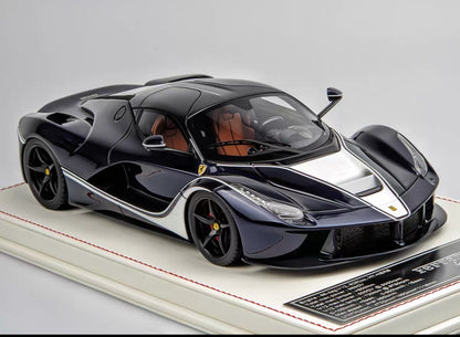 Davis & Giovanni 1/18 Ferrari LaFerrari Blue White Resin Model – Limited Collector’s Edition with Leather Base