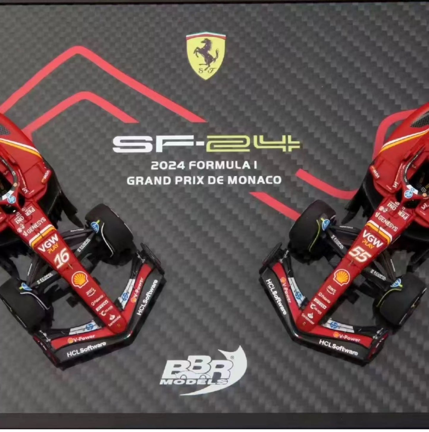 BBR 1/43 Ferrari SF-24 Monaco GP 2024 Winner & 3rd Place Set