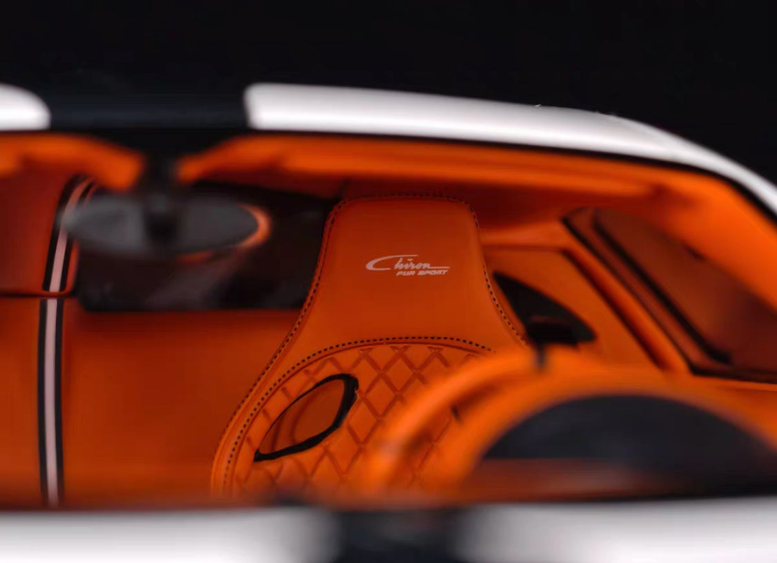 Davis & Giovanni 1/18 Bugatti Chiron Pur Sport “Red Dragon” – White/Orange – Limited to 20