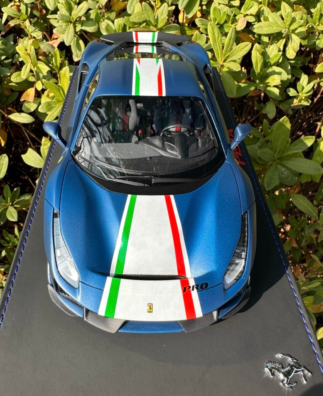 BBR 1/18 Ferrari 488 Pista Matte Blue Tricolore Limited Edition