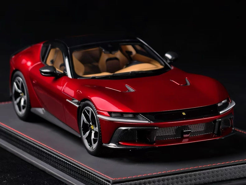 BBR 1/18 Ferrari 12 Cilindri Resin Model – Volcano Red (Glass Roof)