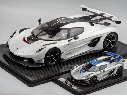 Frontiart 1:8 Koenigsegg Jesko Crystal White Resin Model with Display Case