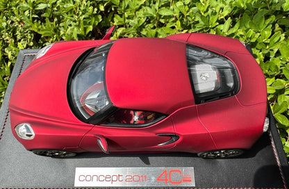 BBR 1/18 Alfa Romeo 4C Concept Matte Red Limited Edition Resin Model